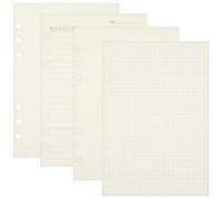 GLEAVI 4 Pcs A5 Loose Leaf Paper Planner Inserts Grid Paper Resistant to Ink Bleed-Through Easy to Replace for Studying and Daily Life