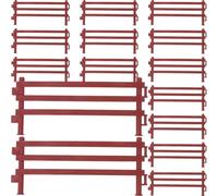 GLEAVI 40pcs Brown Miniature Garden Fence Model Set for DIY Micro Landscape, Plastic Decorative Farm House Fence Panels for Garden Scene Layout and Outdoor Patio Décor