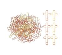 GLEAVI 40pcs Cross-Shaped Metal Paper Clips for Bible Study and Journaling, Gold Rose Gold Memo Clamps, Document Holders for Office and Christian Diary Supplies