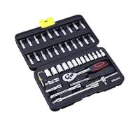 GLEAVI 46PC Ratchet Wrench Set Vanadium Steel Mechanics Tools Socket Combination Repair Kit with Portable Case for Auto Maintenance and Mechanical Use Random Color