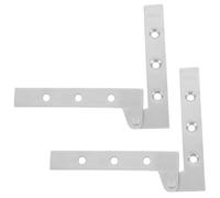 GLEAVI 4pcs 304 Stainless Steel Seven-Shaped Hidden Cabinet Hinges Medium Size with Rotating Pivot for Folding Doors, Cafe and Vintage Cabinet Use