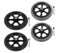GLEAVI 4pcs 8-Inch Wheelchair Front Wheel Replacement Set - Anti-Slip Solid Caster Wheels for Mobility Aids, Walkers, and Strollers - Front Wheelchair Caster Assembly for Repair and