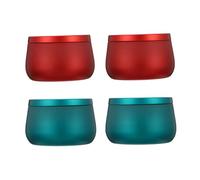 GLEAVI 4pcs Christmas Tinplate Cans Metal Tea Containers Scented Candles Storage Tins Party Supplies