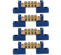 GLEAVI 4Pcs Copper Grounding Bus Bars 4 Terminal Positions, Electrical Ground Block Kit for Distribution Panel, Copper Busbar for Ground Rod Connection in Electrical Boxes