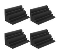 GLEAVI 4Pcs Corner Trapezoidal Sound Absorbing Panels 12X12X24Cm Acoustic Foam Tiles Fire-Resistant Soundproof Wedges for Home Studio Wall Insulation