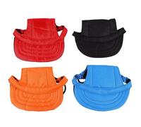 GLEAVI 4Pcs Dog Baseball Caps with Ear Holes Pet Visor Hats for Small to Medium Dogs Sun Protection in Red Blue Black and Orange for Outdoor Use