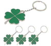 GLEAVI 4pcs Four-leaf Clover Keychains with Unique Zinc Alloy Design, Convenient and Comfortable Touch, St Patrick's Day Travel Luck Charm for Graduates