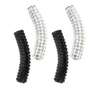 GLEAVI 4Pcs Metal Shoelace Buckles Decorative Replacement Buckles with Rhinestone, Black and White Shoelace Accessories for Sneakers and Casual Shoes