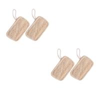 GLEAVI 4pcs Natural Loofah Sponge for Kitchen Cleaning Non Stick Bowl Scrubber Eco Friendly Dish for Kitchenware Cleaner