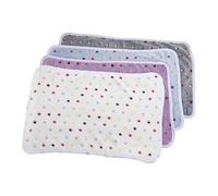 GLEAVI 4pcs Pet Blanket Set Ultra-soft Coral Fleece Dog and Cat Bed Cushions 60x40cm Non-slip Warm Puppy Mats for Home Pet Beds with Grey Purple Blue and Beige Dots