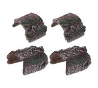 GLEAVI 4pcs Reptile Hiding Cave Lizard Shelter Artificial Log Bark Hideaway for Aquarium Tank Decor Spider Tortoise Enclosure