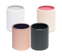 GLEAVI 4Pcs Small Round Cardboard Flower Packaging Boxes Set, Mini Handheld Cylinder Floral Boxes in Pink, Rose Gold, White, and Black for Bouquet Wrapping and Party Decorations