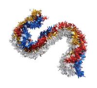 GLEAVI 4pcs Snowflake Tinsel Garland Twisted Snowflake Hanging Decorations for Xmas Party Outdoor Patio Decor and DIY Wreaths and Realistic Texture for Festive Atmosphere