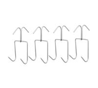 GLEAVI 4pcs Stainless Steel Double Row Roast Hooks Smoking Meat Hangers Easy Insertion for Hunters and BBQ Grill Masters, Silver Utility Hooks for Barbecue