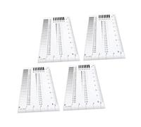 GLEAVI 4pcs Transparent Crack Ruler Multi Functional Thickness Measurement Gauge for Flaw Detection for Industrial Quality Control Printing Electronics Mechanical Engineering