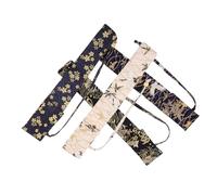 GLEAVI 4pcs Vintage Folding Fan Bag Set Chinese Hand Fan Pouch Organizer Durable Reusable Design for Jewelry Pens Tableware Storage