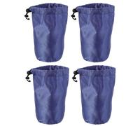GLEAVI 4pcs Waterproof down Jacket Stuff Sacks Drawstring Bags for Backpacking Camping Travel, Navy Blue Geometric Pattern, Portable Lightweight Clothes Storage, 11cm Diameter X 20cm