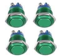 GLEAVI 4pcs Waterproof Metal Push Button Switch with Screw Terminals and Latching Structure for Electronic Equipment and Control Panels, Vibration-resistant Installation Suitable