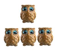 GLEAVI 4pcs Wooden Owl Shape Statue Owl Figurine for Home Creative Desk Ornament for Christmas and Spring Festival Compact Design for Living Spaces