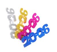 GLEAVI 4pcs Year Eyeglasses Glitter Number Party Supplies Lightweight Comfortable Photo Booth Props for Graduation and Year End Celebrations