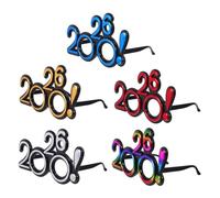 GLEAVI 5 Pairs Graduation Party Glasses Electroplated Mark Design Lightweight Photo Booth Props Years Eve Accessories for Festive Celebrations