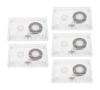 GLEAVI 5 Set Minute Blank Cassette Tapes with Plastic Cases for Language Learning and Study, Reusable Analog Recording Tape Compatible with Cassette Recorders and Repeaters