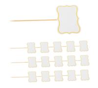 GLEAVI 50pcs Foodgrade Cheese Table Flags for Buffet and Charcuterie Boards Blank Writable Cheese Markers for Wedding Birthday Party Decorations Safe Food Contact Toothpick Labels