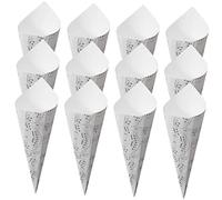 GLEAVI 50pcs Kraft Paper Flower Petal Cones with Musical Notes Pattern for Wedding Party Decoration Delicate Mini Bouquet Packaging for Dried Flowers and Confetti