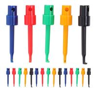 GLEAVI 50pcs Test Hooks Clips Single Colorful Spring Hook Clip Test Grabber Probe for Electronic Testing Multimeter Wire Lead Assorted Color