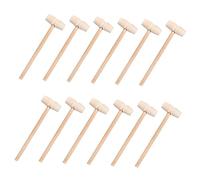 GLEAVI 50pcs Wooden Crab Mallets Mini Seafood Hammer Smooth Surface Burr Lobster Cracking Tools for Family Seafood Feasts and Parties