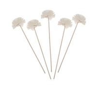 GLEAVI 5pcs Aromatherapy Dried Flowers for Essential Oil Diffuser Straight Rattan Reed Sticks Flower Shape Head Natural Aroma Diffuser Reed Sticks for Home Fragrance