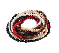 GLEAVI 5pcs Bead Necklace Natural Wood Beads Rustic African Tribal Necklace Beaded Jewelry for Men Women Farmhouse Style