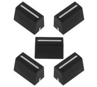 GLEAVI 5Pcs Black 4Mm Inner Hole Straight Slide Fader Knobs Replacement Caps for Sound Console Dj Mixer Slider Shaft Accessories