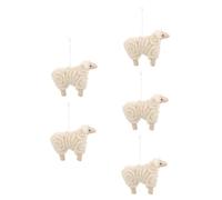 GLEAVI 5pcs Christmas Felt Lamb Ornament Cute Xmas Tree Decor for Home Party Favors Handmade Wool Sheep Hanging Decoration for Trees Shelves and Windows