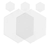 GLEAVI 5pcs Clear Acrylic Hexagonal Tabletop Place Cards Wedding Seating Display Stands with Holders Stable DIY Name Signs for Banquet Party Tables Transparent Cards