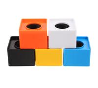 GLEAVI 5pcs Mic Logo Flag Station for Handheld Microphones, Plastic Square Shape Design, Lightweight and Sturdy, for Interviews and Outdoor Press Conferences