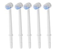 GLEAVI 5pcs Replacement Tips for Water Flosser: Round Oral Irrigator Heads Plastic Dental Cleaning Attachments for Daily Oral Care Use Compatible with Waterpik