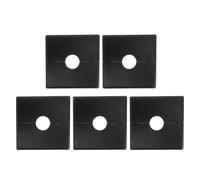 GLEAVI 5pcs Square Shower Arm Flange Cover Plate for Plumbing, Black Abs Plastic Split Design with Easy Installation and Flush Fit, for Shower Pipe and Arm Base in Bathrooms and Hotels