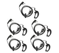 GLEAVI 5pcs Sturdy Black Pu Intercom Headset with Noise-cancelling Feature and Effective Transmission, Compatible with Talkie Walkies for Communication