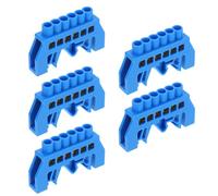 GLEAVI 5PCS Terminal Block Bus Bar Positions Screw Brass Grounding Strip Connector for Industrial and Residential Wiring Applications