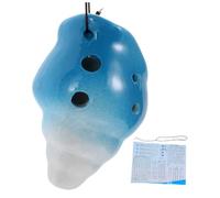 GLEAVI 6-Hole Blue Conch Shape Ceramic Ocarina Wind Instrument for Beginners and Children, Practice 6-Hole Ocarina Musical Instrument with Random Accessory, Suitable for Learning and Playing