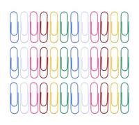 GLEAVI 60pcs Plastic Coated Colorful Paper Clips, 10cm Jumbo Document Clips Assorted Colors for Office, School Files, Planner Organization and Decorative Stationery Supplies Random Color