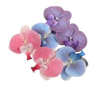 GLEAVI 6pcs Butterfly Orchid Flower Shoe Buckles Clips for Women, Detachable Heel Flower Decorations, Multi-color Blue Purple Pink, Suitable for Wedding, Party and Beach Sandals