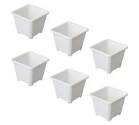 GLEAVI 6pcs Flower Planting Pots Indoor Flower Pot for Office and Coffee Shop Minimalist Square Plastic Planters Not Easy to Deform Simple Style