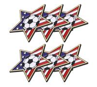 GLEAVI 6pcs Football Commemorative Pins Set with National Flag Design, Star Shape Alloy Brooches, Versatile Accessory for Travels and Team Celebrations, Soccer Fan Identity Gift