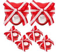 GLEAVI 6pcs Heart Shaped Candy Box Tin Container Jewelry Small Items Case Metal Storage For Wedding Favors Birthday Parties Special Occasions