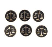 GLEAVI 6Pcs Metal Libra Scale Lapel Pins for Men and Women - Lawyer and Judge Brooches, Vintage Justice Law Symbol, Metal Suit Collar Pins for Legal Professionals