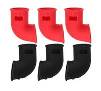 GLEAVI 6pcs Pressure Cooker Steam Release Diverter Pipes Silicone Valve Replacement Parts for Electric Cookers, Black and Red Tubes for Pressure Pot Steam Release Accessory
