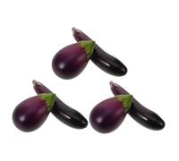 GLEAVI 6pcs Realistic Fake Food Eggplants Lifelike Faux Vegetable Display Models for Home Decor Kitchen Photography Teaching Tools Non-perishable Props