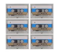 GLEAVI 6pcs Recordable Music Cassette Tapes with Individual Plastic Cases 30 Minute Capacity Retro Style Mini Tape Recorder for Birthdays and Creating Greetings